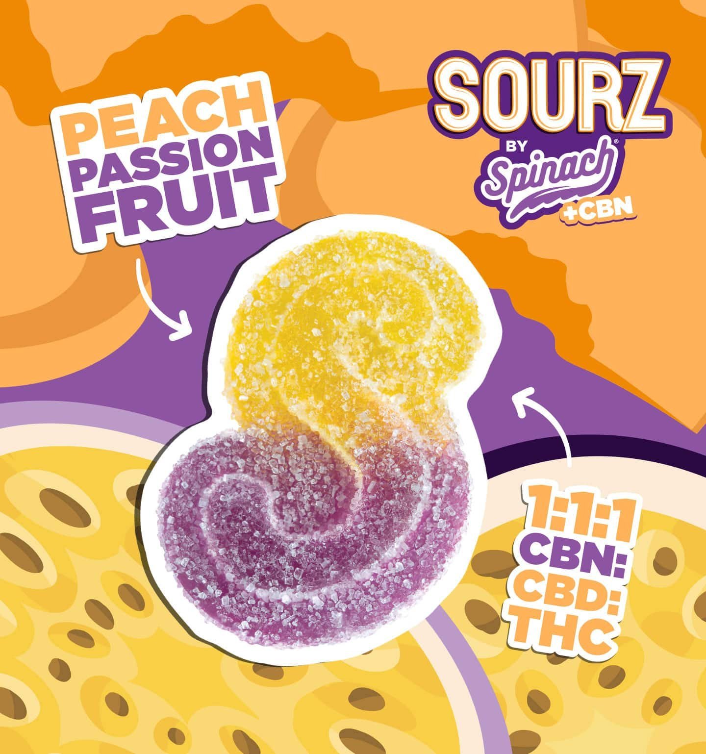 SOURZ PEACH PASSIONFRUIT GUMMIES